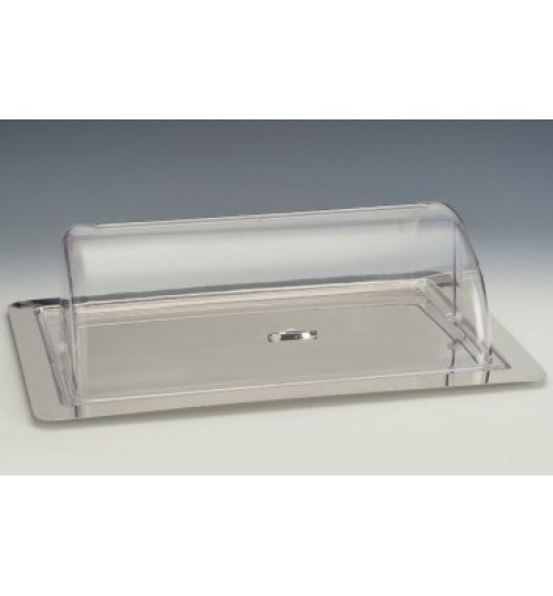 ÇELİK TEPSİLİ, POLYCARBONAT ROLLTOP KAPAKLI MUHAFAZA KABI  62 X 42 X H: 18 Cm